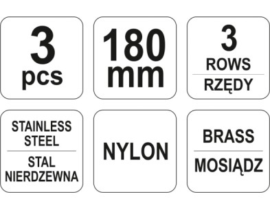 ZESTAW SZCZOTEK DRUCIANYCH 3 SZTUKI