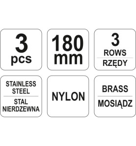 ZESTAW SZCZOTEK DRUCIANYCH 3 SZTUKI
