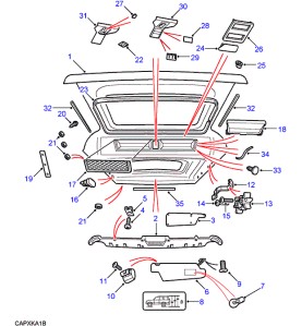 BTR2561LUP  PANTINA PARASOLE SX DISCOVERY 89  (N.6 FIG) .- SUN VISOR ASSEMBLY LH - GENUINE LAND ROVER