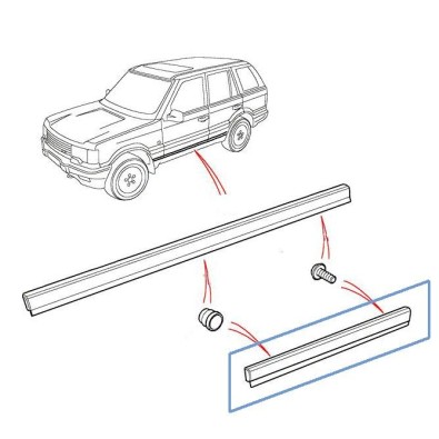 BTR2892    MODANATURA PORTA POST DX RANGE ROVER  - Door Finisher - Lower - Rear Door - RH - Genuine Land Rover