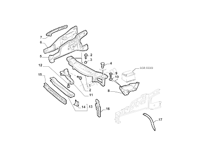 46439405 Ossatura Frontale Rivestimento ant  LANCIA DELTA 93-99 - Ricambio Originale - Front Coating Delta 93-99