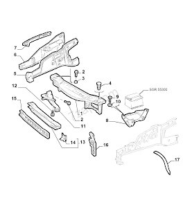 46439405 Ossatura Frontale Rivestimento ant  LANCIA DELTA 93-99 - Ricambio Originale - Front Coating Delta 93-99