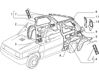 RINFORZO SEDE FANALE POST DX FIAT PANDA - OE 7573287 - RICAMBIO ORIGINALE

n.11 DELLA FIGURA - LATO DX