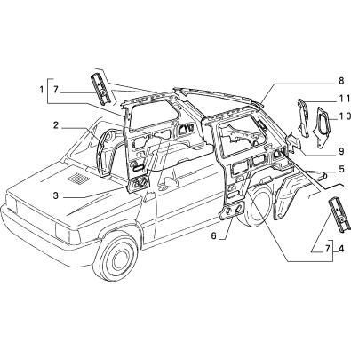 RINFORZO SEDE FANALE POST DX FIAT PANDA - OE 7573287 - RICAMBIO ORIGINALE

n.11 DELLA FIGURA - LATO DX