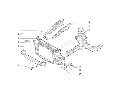 LONGHERONE COMPLETO SEDE AMMORTIZZATORE ANT DX FIAT STILO - OE 51727841