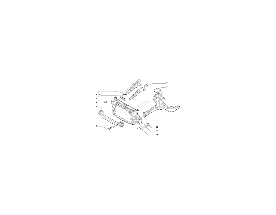 LONGHERONE COMPLETO SEDE AMMORTIZZATORE ANT DX FIAT STILO - OE 51727841