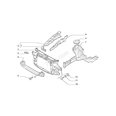LONGHERONE COMPLETO SEDE AMMORTIZZATORE ANT DX FIAT STILO - OE 51727841