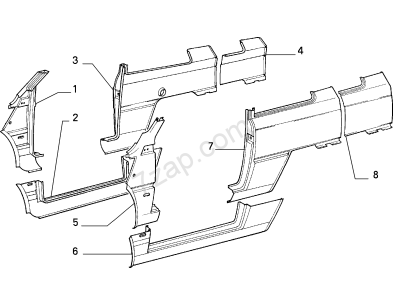 PARAFANGO POST SX FIAT PANDA 86 - OE 5887881 ( N.8)