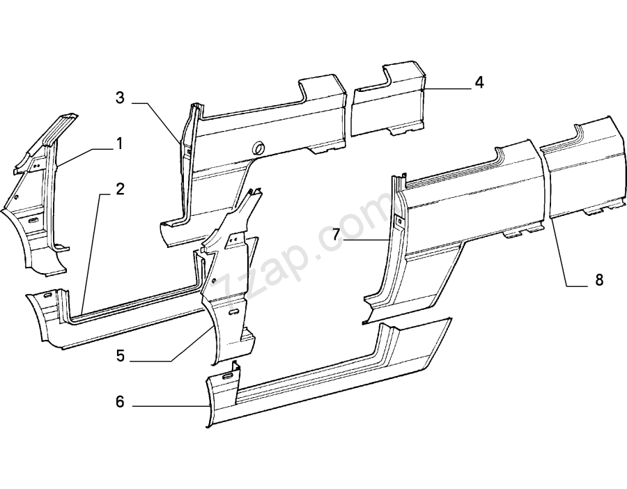 PARAFANGO POST SX FIAT PANDA 86 - OE 5887881 ( N.8)