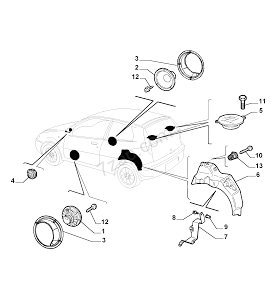 Altoparlante SubWoofer FIAT Punto - oe 735311904 - Ricambio Originale -