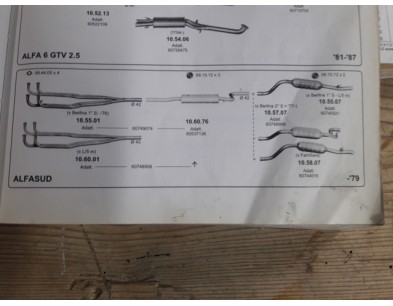Tubazione scarico completa 3 pz ALFASUD 73-84 -  tutti i modelli - Complete exhaust system ALFASUD all model