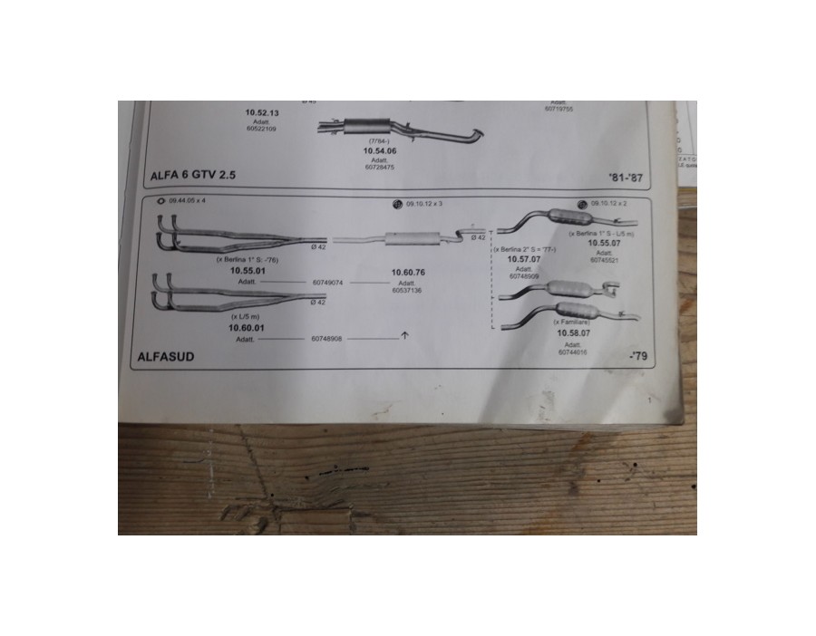 Tubazione scarico completa 3 pz ALFASUD 73-84 -  tutti i modelli - Complete exhaust system ALFASUD all model