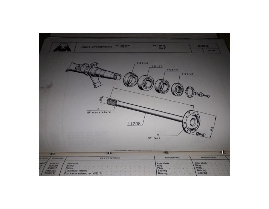 Semiasse Fiat 643 - 684 - oe 4546347 - Drive shaft Fiat 643 - 684