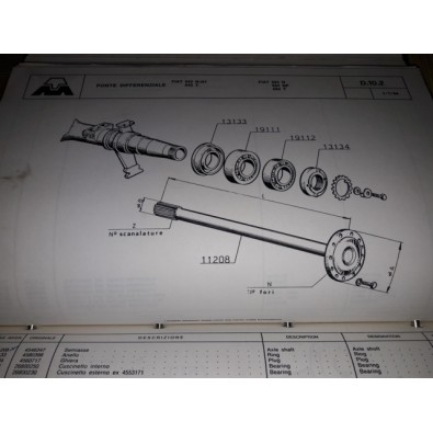 Semiasse Fiat 643 - 684 - oe 4546347 - Drive shaft Fiat 643 - 684