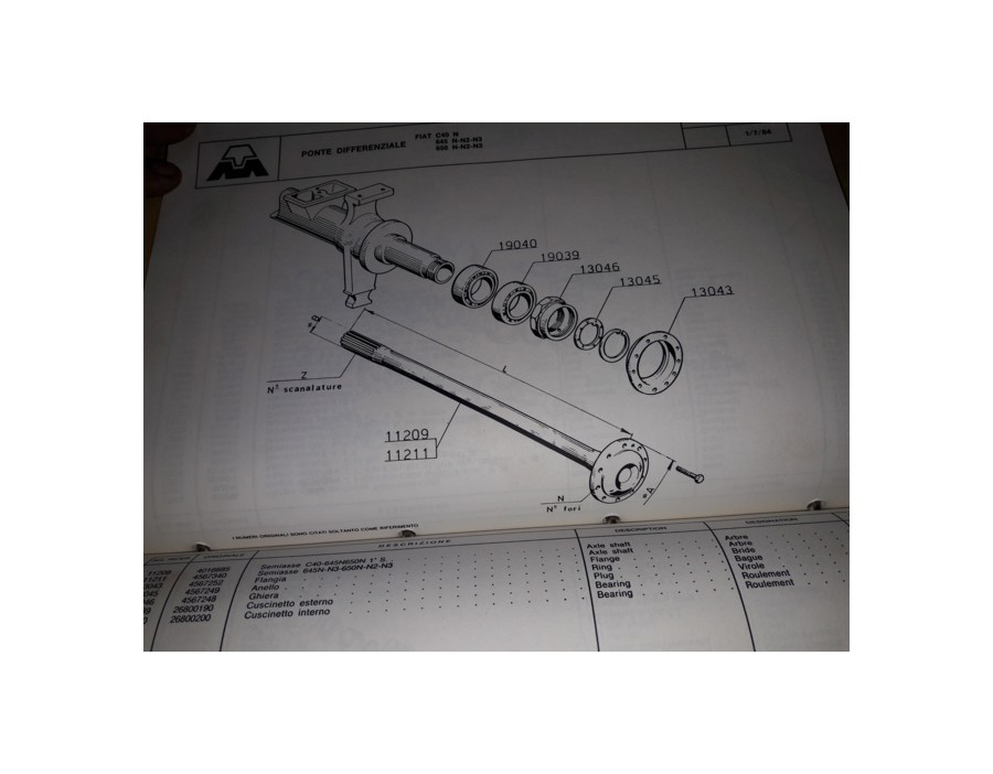Semiasse Fiat 645 - 650 - C40 - oe 4567340- Drive shaft Fiat 645 - 650 - C40