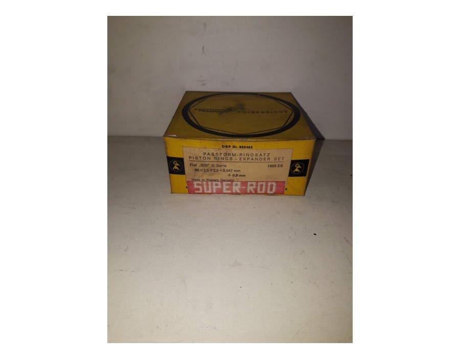 Serie fasce segmenti elastici Fiat 600 II° serie -  1955 ES - mag +0,8 mm  Piston Rings set - Diametro 60 2,5 + 2,5 + 3,947 mm