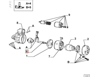 Albero motorino avviamento oe 9941462 Alfa Romeo 155 - Lancia Delta Dedra Thema - Starter motor shaft