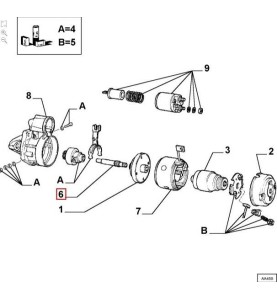 Albero motorino avviamento oe 9941462 Alfa Romeo 155 - Lancia Delta Dedra Thema - Starter motor shaft