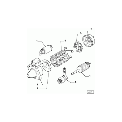 Supporto completo motorino avviamento Fiat Ducato - oe 9940361 - Ricambio originale - n.8 della figura