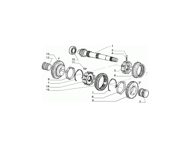 4390988 Ingranaggio cambio 1a velocita' Panda 86 4x2 - 4x4 - Gear change First - Ricambio originale - n.13 figura