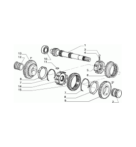 4390988 Ingranaggio cambio 1a velocita' Panda 86 4x2 - 4x4 - Gear change First - Ricambio originale - n.13 figura