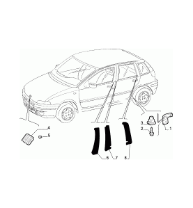 7743691 Nastro adesivo est porta post dx Fiat Punto
