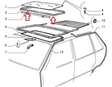 5995208 Guarnizione Esterna Tettino Apribile Fiat UNO - External Roof seal Fiat UNO