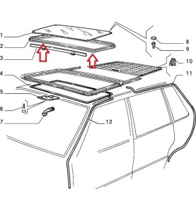 5995208 Guarnizione Esterna Tettino Apribile Fiat UNO - External Roof seal Fiat UNO