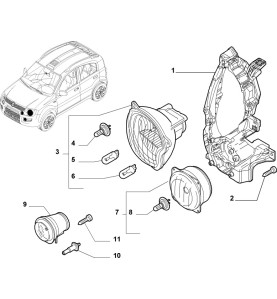 51754416 Faro Proiettore abbagliante Fiat Panda 4X4 Cross - n.7 della figura