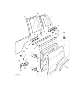LUNOTTO VETRO LATERALE POST SX FISSO LAND ROVER DISCOVERY II