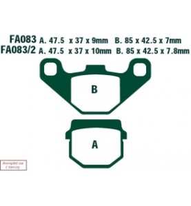 KLOCKI HAM. MOTO.  PEUGEOT SV 50/80/125 (GEO) (93-) TGB CITY 50CC (2T) (07-08)